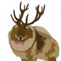 Illustrated Party Pomeranian Deer Blank Card, thumbnail 2 of 2