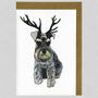 Illustrated Schnauzer Deer Blank Card, thumbnail 1 of 2