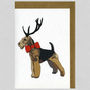 Illustrated Airedale Deer Blank Card, thumbnail 1 of 2