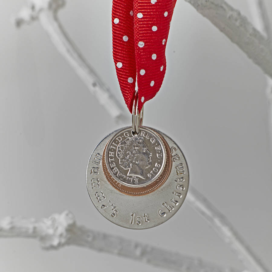 Mummy's 1st Christmas Coin Decoration By MW Studio | notonthehighstreet.com