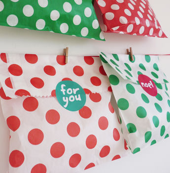 Spotty Christmas Party Bags And Stickers, 7 of 8