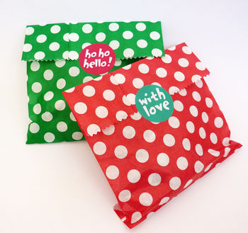 Spotty Christmas Party Bags And Stickers, 3 of 8