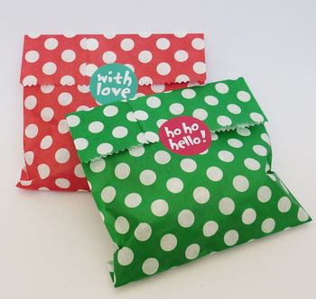 Spotty Christmas Party Bags And Stickers, 4 of 8