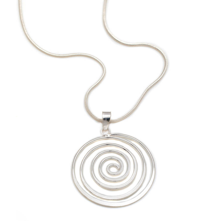 silver spiral necklace by charlotte's web jewellery