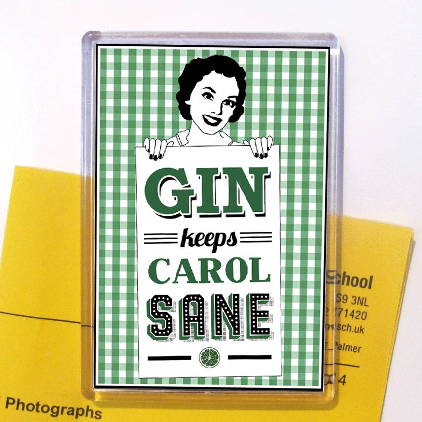 Personalised Gin Fridge Magnet Stocking Filler By Of Life And Lemons 