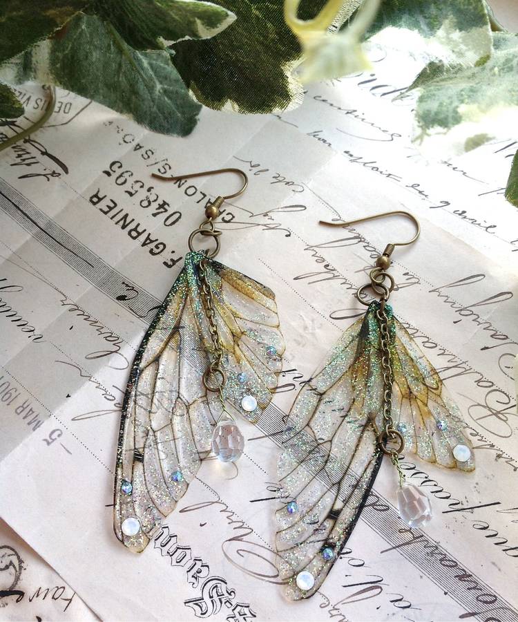 Rather Magical Large 'Faerie wing earrings', 1 of 3