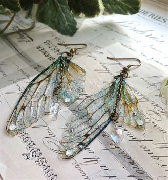 Rather Magical Large 'Faerie wing earrings', 2 of 3
