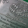 'Merry Christmas' Pewter Personalised Champagne Label, thumbnail 4 of 6
