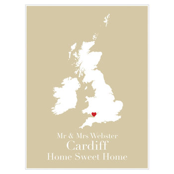 'First Home Sweet Home' Personalised Print, 5 of 6