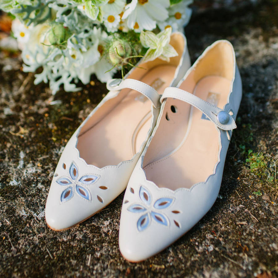 forget me not flat wedding shoes by rachel simpson | notonthehighstreet.com