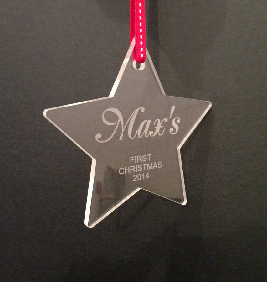 Personalised Christmas Tree Star Decoration Personalised Christmas Tree Star Decoration