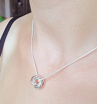 Eternity Knot Solid Silver Large Pendant, 2 of 5