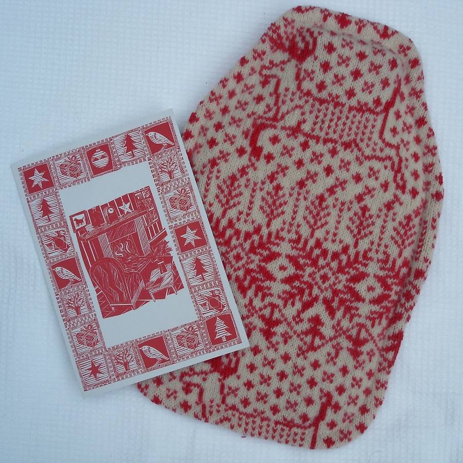 Reindeer Hot Water Bottle Cover By Dora Mouse