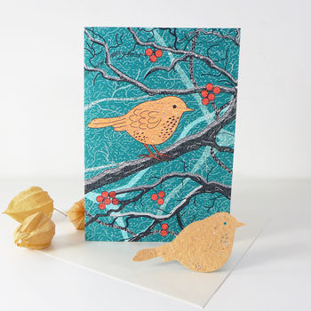 Plantable Robin Seed Paper Card, 2 of 4