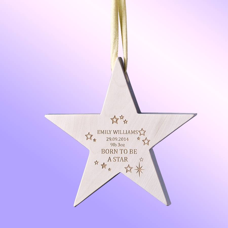 Born To Be A Star Baby Keepsake Star Decoration By Natural Gift Store Notonthehighstreet Com
