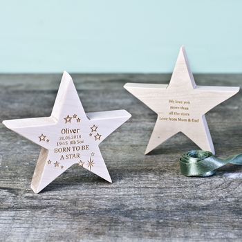 'Born To Be A Star' Baby Keepsake Star Decoration, 2 of 2