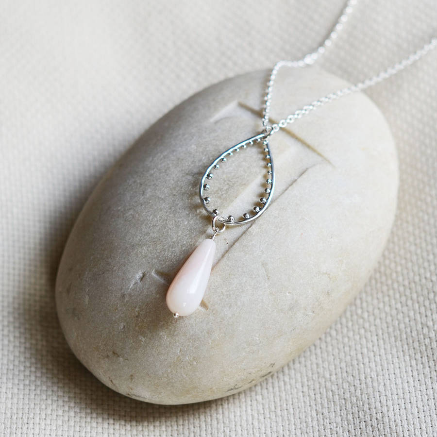 Pink Opal And Silver Necklace By Adela Rome | notonthehighstreet.com