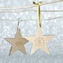 Personalised Wooden Birthday Hanging Star Decoration, thumbnail 1 of 2