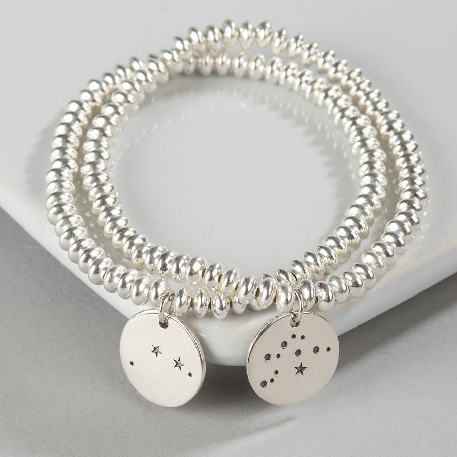 silver zodiac constellation bracelet by suzy q designs