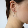 Rose Quartz And Moonstone Earrings, thumbnail 2 of 5