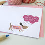 12 Personalised Pink Rainy Day Dog Thank You Cards, thumbnail 4 of 4