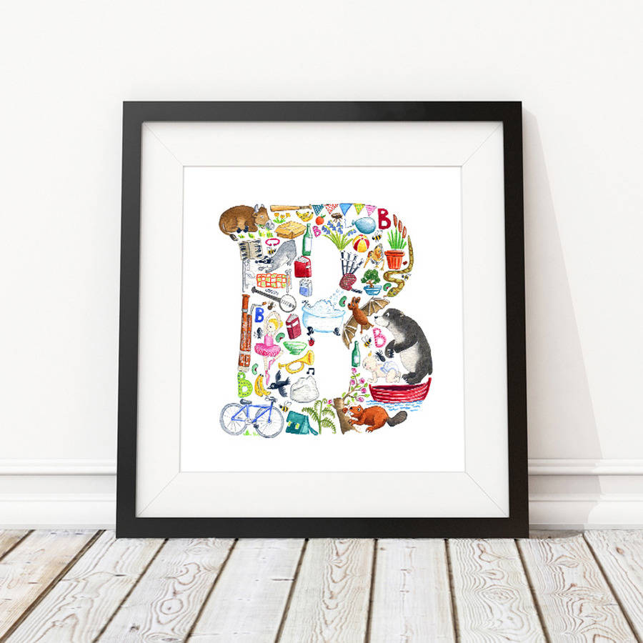 Letter B Print By Louise Tate Illustration | Notonthehighstreet.com