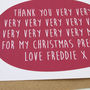 12 Personalised Christmas 'Thankyou Very Much' Cards, thumbnail 3 of 3