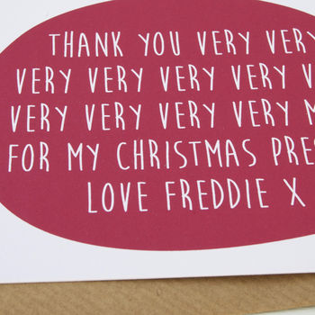 12 Personalised Christmas 'Thankyou Very Much' Cards, 3 of 3