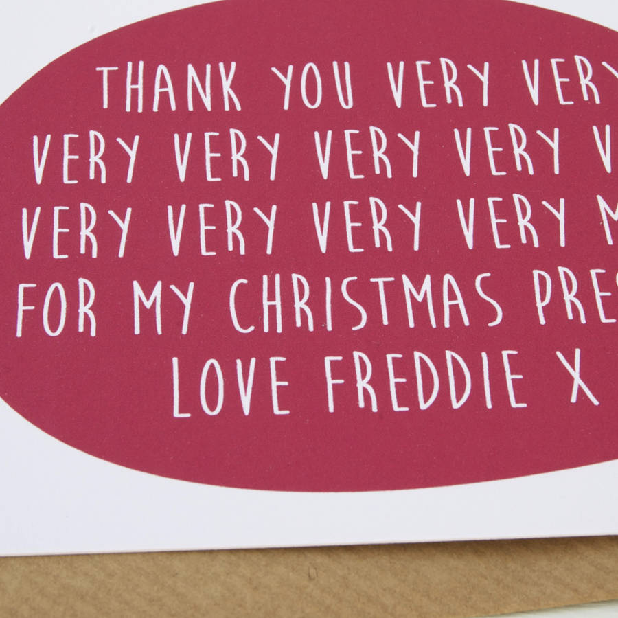 12 Personalised Christmas Thankyou Very Much Cards By Little Ink 