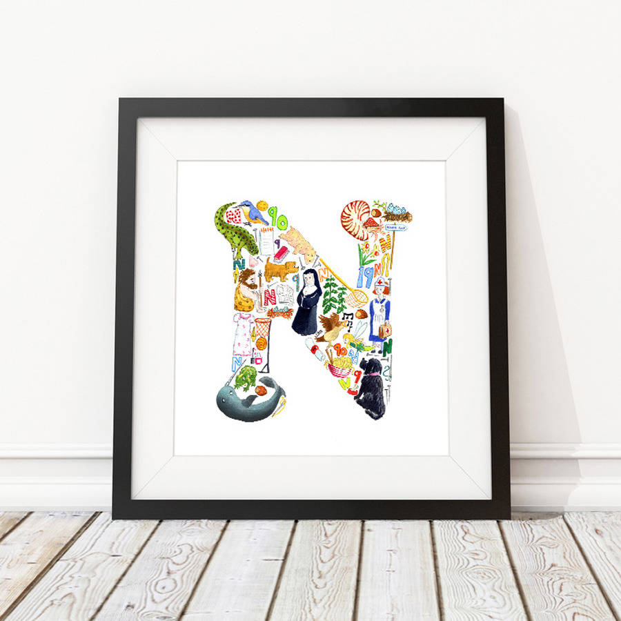 letter n print by louise tate illustration | notonthehighstreet.com