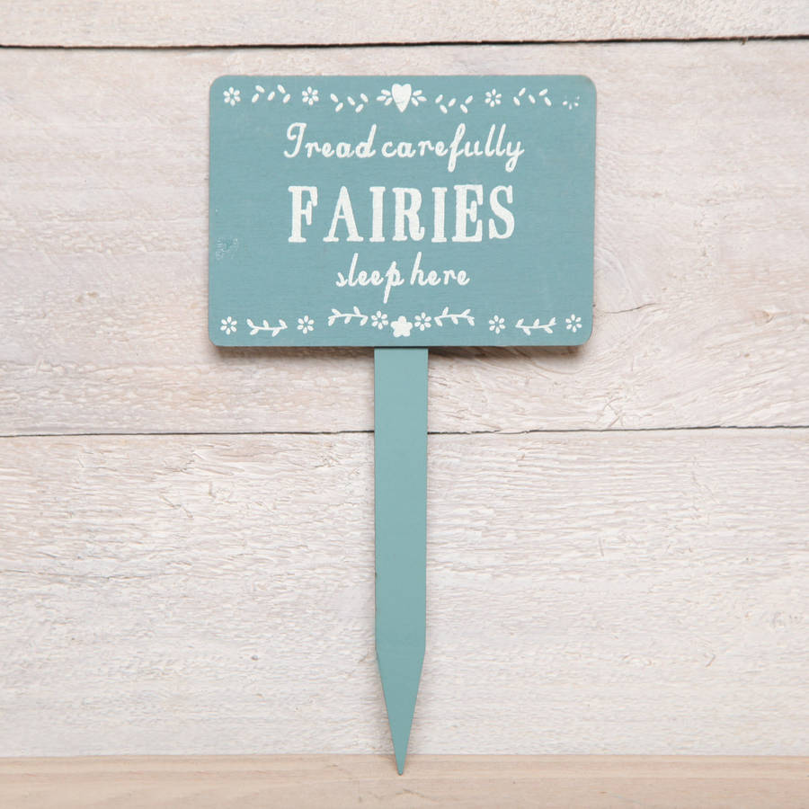 Fairies Sleep Here Planter Garden Sign, 1 of 2