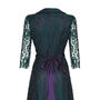 1950s Style Full Skirted Dress In Emerald And Lace, thumbnail 5 of 5