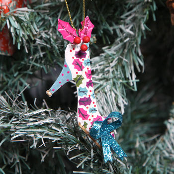 Christmas Tin Glamour Shoe Tree Decoration, 2 of 4