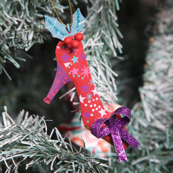 Christmas Tin Glamour Shoe Tree Decoration, 4 of 4