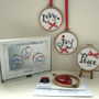 Love Joy And Peace Cross Stitch Kit, thumbnail 1 of 9
