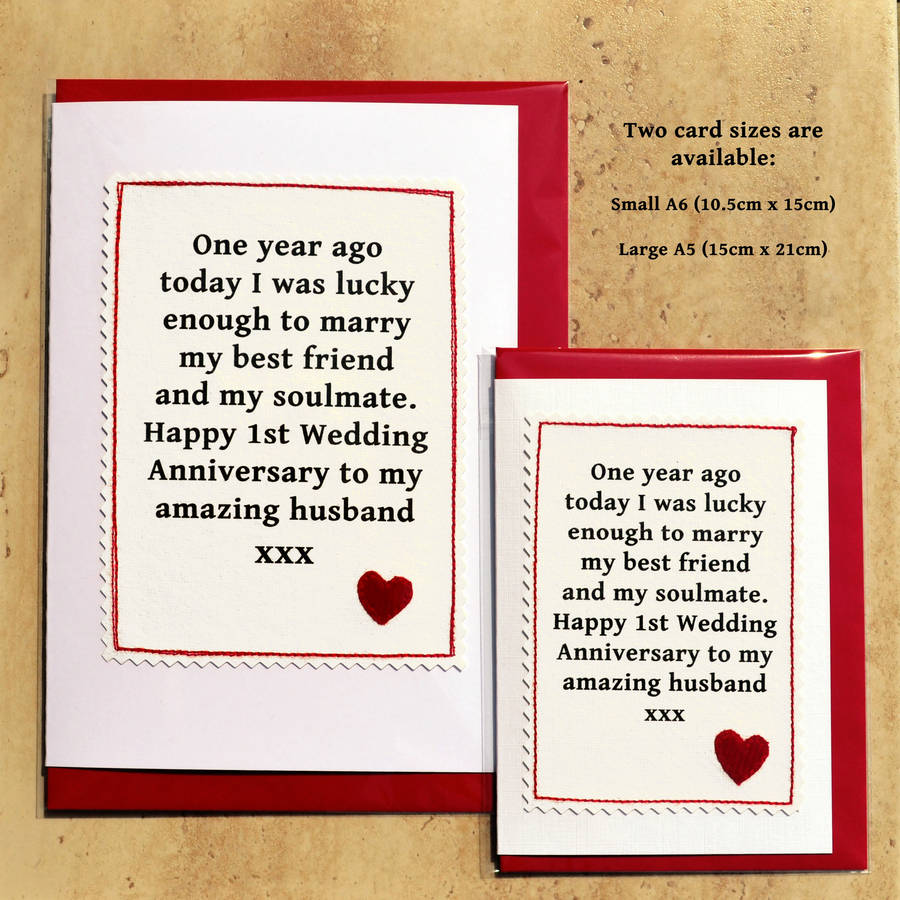 Handmade First Anniversary Card By Jenny Arnott Cards & Gifts