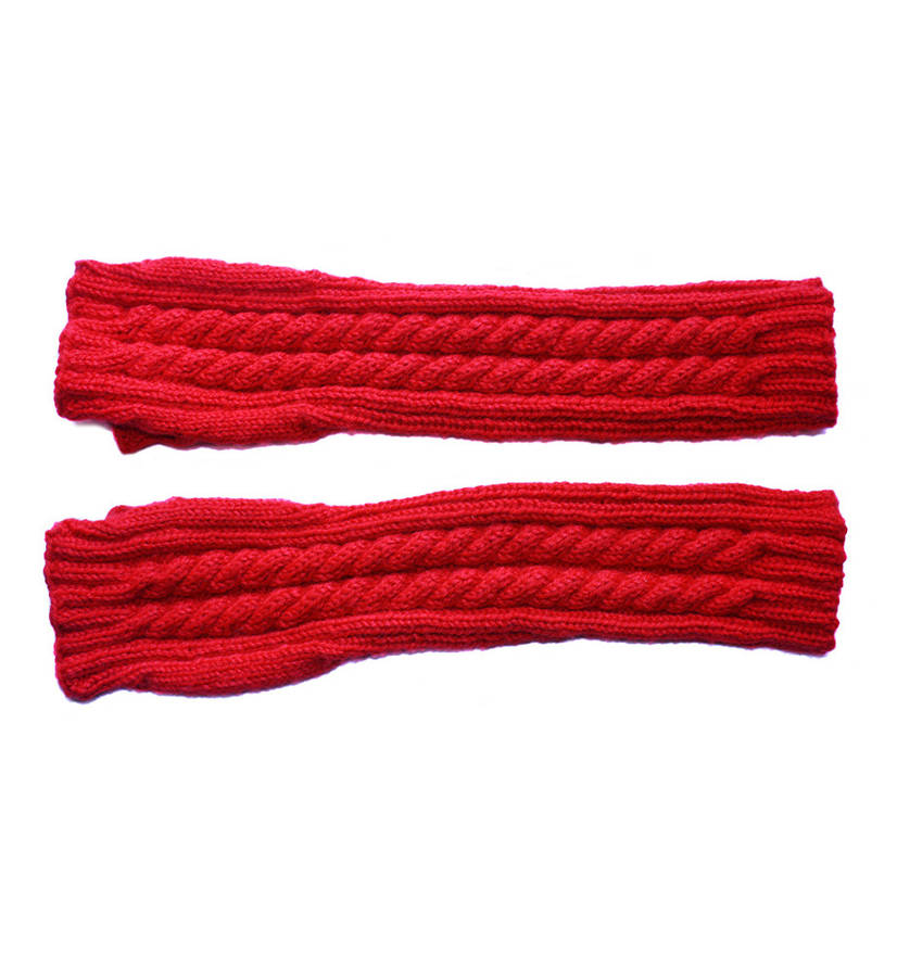 Long Colorful Fingerless Cable Knit Gloves By Anagibb ...