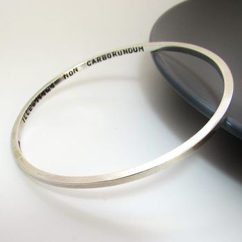 Smooth Square Silver Bangle, 2 of 3