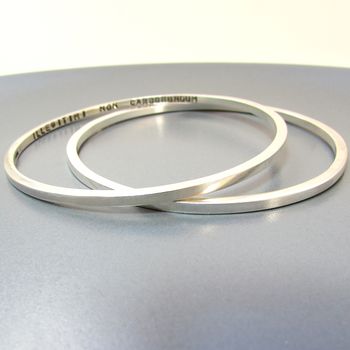 Smooth Square Silver Bangle, 3 of 3