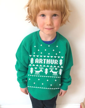 Personalised Fair Isle Christmas Sweatshirt, 2 of 4