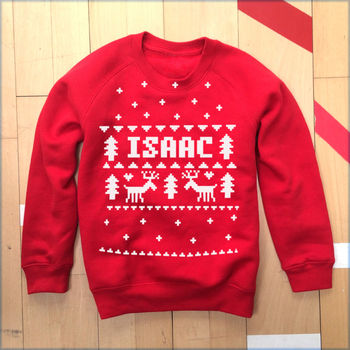 Personalised Fair Isle Christmas Sweatshirt, 4 of 4