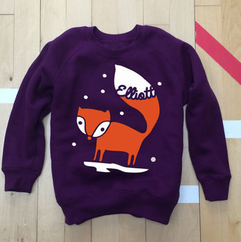 Personalised Fox In The Snow Christmas Sweatshirt, 2 of 6