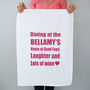 Personalised Dining At Yours Tea Towel, thumbnail 1 of 4