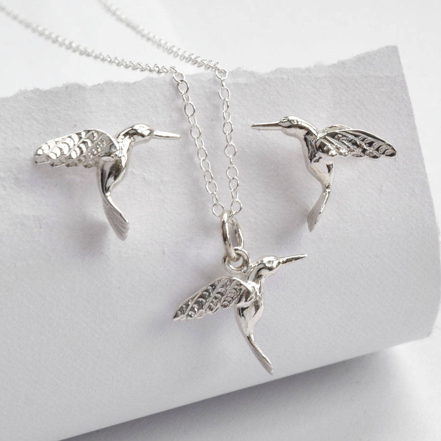 Sterling Silver Hummingbird Jewellery Set By Lily Charmed ...
