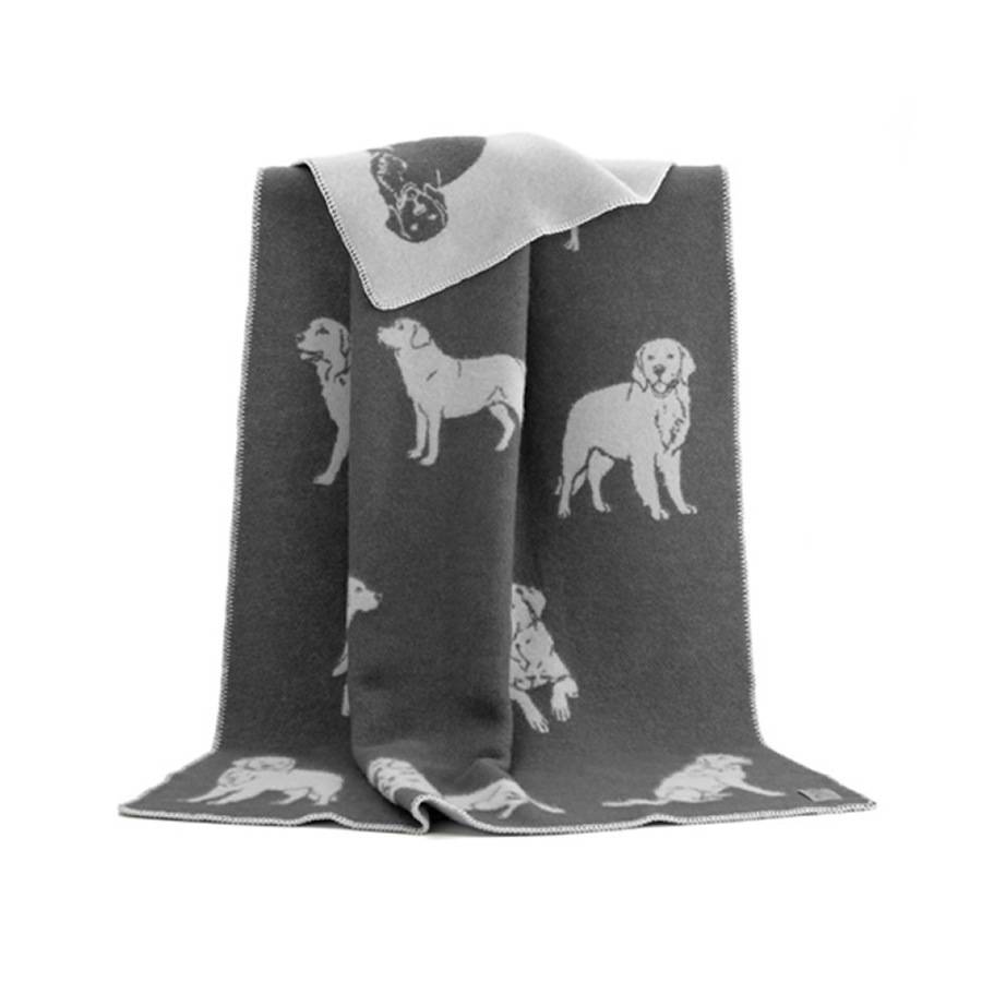 grey dog print blanket by atlantic blankets ...