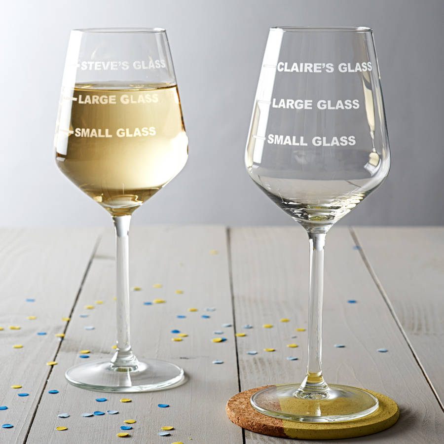 Personalised drinks measure wine glass by becky broome 