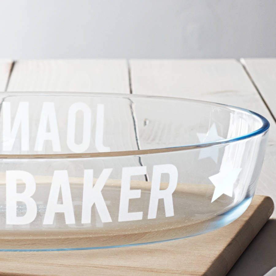 Personalised 'Star Baker' Glass Dish By Becky Broome