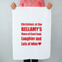 Personalised Christmas At Yours Tea Towel, thumbnail 1 of 4