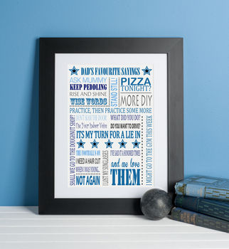 Dad's Favourite Sayings Print, 2 of 2