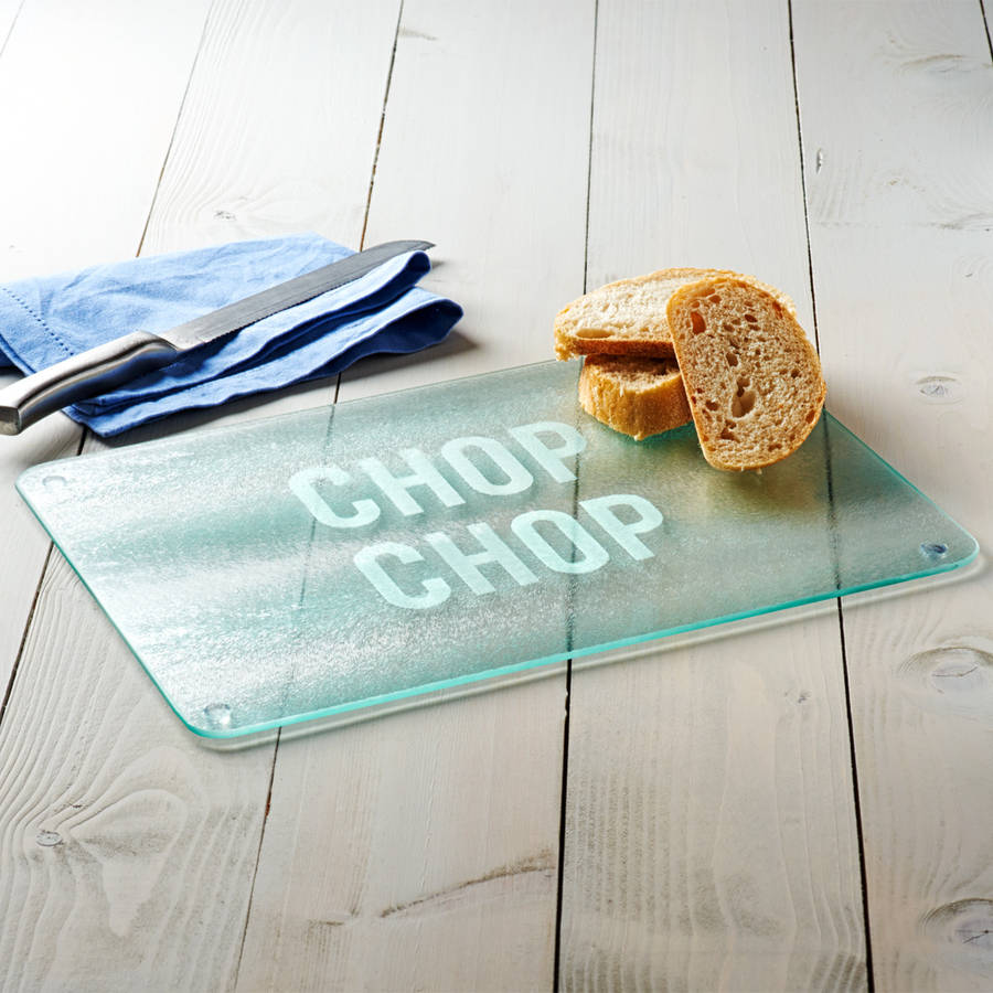 'Chop Chop' Glass Chopping Board, 1 of 2